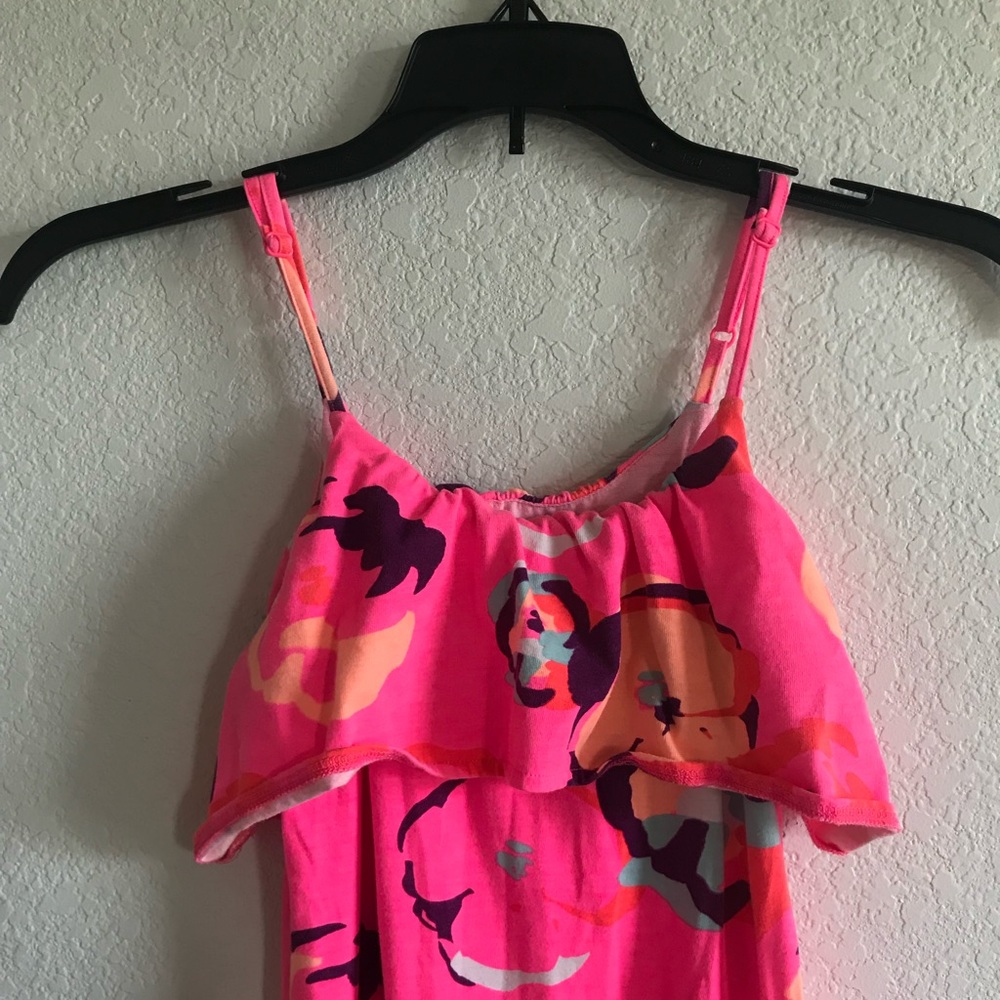 Total Girl Pink patterned Maxi dress, thin straps